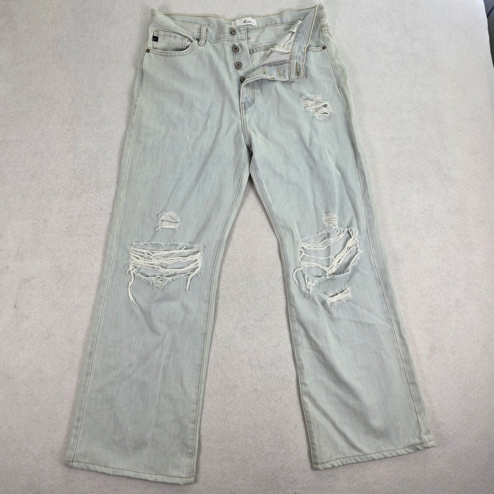 KanCan Womens Light Wash Distressed High Rise Wide Leg Jeans Size 13/30 0171 - Picture 1 of 11